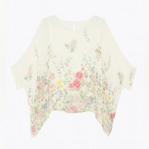Elena Baldi Cream Floral Butterfly Blouse